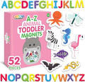 Curious Columbus Toddler Magnets – Animal Fridge Magnets for Kids | 52 Refrigerator Magnets with 26 Animals + 26 ABC Magnetic Letters | Foam Alphabet Learning Set for Toddlers