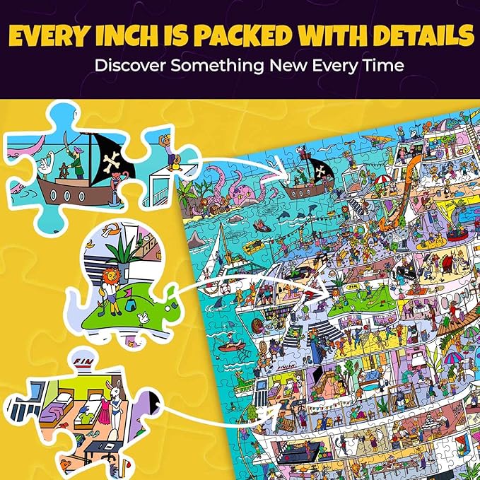 QUOKKA 1000 Piece Jigsaw Puzzle for Adults Cruise Vistas – Premium Box Packaging with Extra Fun Challenges - Stunning Scenic Animal Puzzle - Perfect for Relaxation & Creativity & Gift Giving
