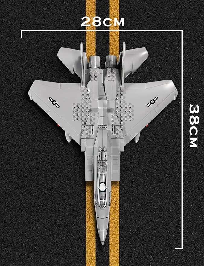 SEMKY Military F-15 Eagle Fighter Jet Air Force Building Block Set (262 Pieces) -Building for Military Fans and Kid