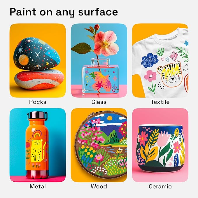 ARTISTRO 48 Acrylic Paint Markers for Rock, Fabric, Wood, Glass, Craft, Decoration - Dual-Tip Paint Pens - Stocking Stuffers, Christmas Gift Idea for Teens, Grandkids, Kids - Art Supplies