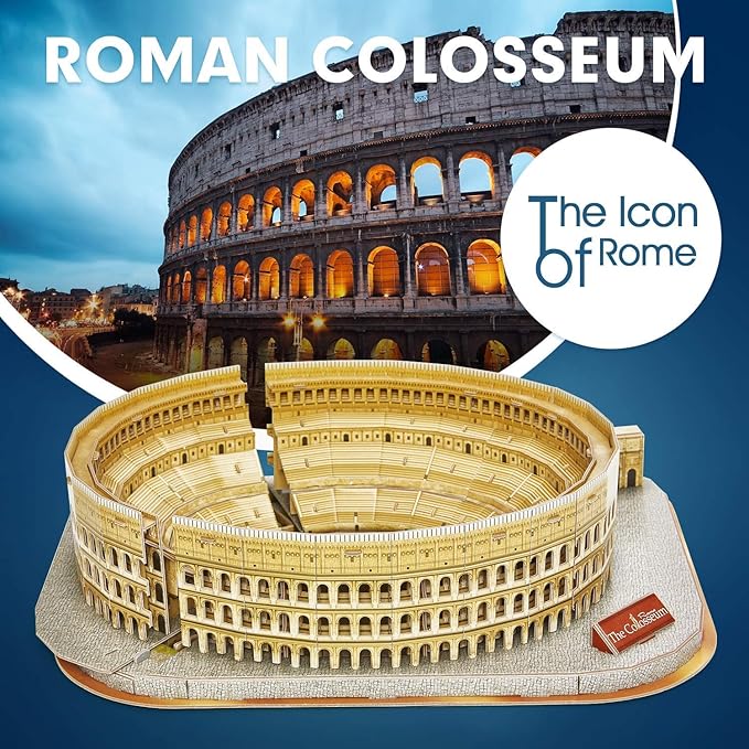 CubicFun 3D Puzzle for Adults Kids Rome Colosseum Jigsaw Italy Architecture Model Kits DIY Toys with Booklet Birthday Gift for Boys Girls Age 8+, 131 Pieces Valentine's Day Gift Easter Gifts Puzzles