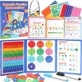 Magnetic Fraction Educational Puzzle, 120 Pcs Magnetic Fraction Puzzle for Kids, Magnetic Fraction Tiles & Fraction Circles, Fractions Manipulatives Learning Games for Elementary School