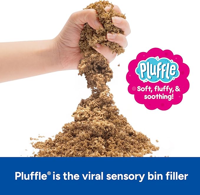 Educational Insights Pluffle® Sand 2-Pack - Sensory Bin Foam Set, No Mess Alternative to Sand Toys & Slime for Toddlers at Home or in The Classroom, Fun Sensory Table Filler, Gift for Kids Ages 3+
