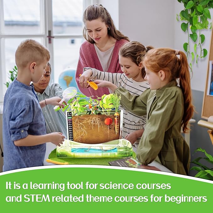 Root Viewer Kit for Kids - Grow Your Own Kids Garden for Boys & Girls - Science STEM Toy & Craft Growing Kits for Ages 6 7 8 9 10 Birthday Easter Gifts for Boy & Girls - Kid Gardening Set