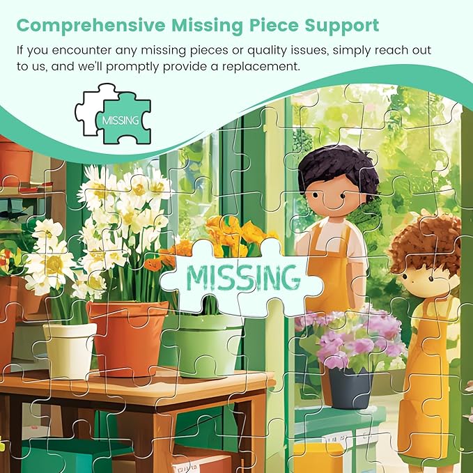 500 Piece Jigsaw Puzzles for Adults, Cozy Flower Shop with Children Puzzles for Adults, Fun and Challenging Puzzle for Family Time, Relaxing Gift for Adults, Kids, Seniors, 20.5 x 15 in