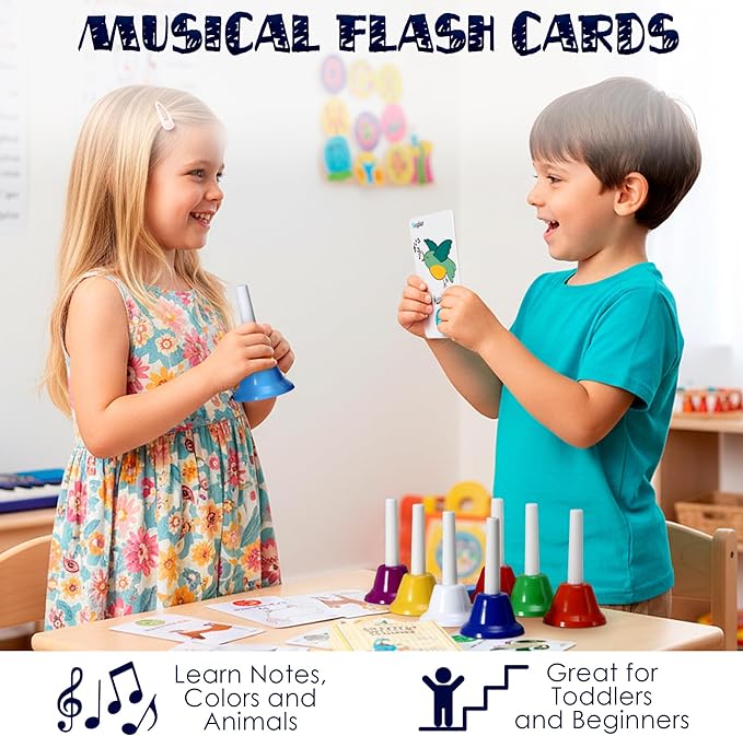 MINIARTIS Musical Flash Cards for Kids | Learning Notes Reading | Educational Color Coded Music Note Theory Flashcards for Beginning Students | Large Size Cards