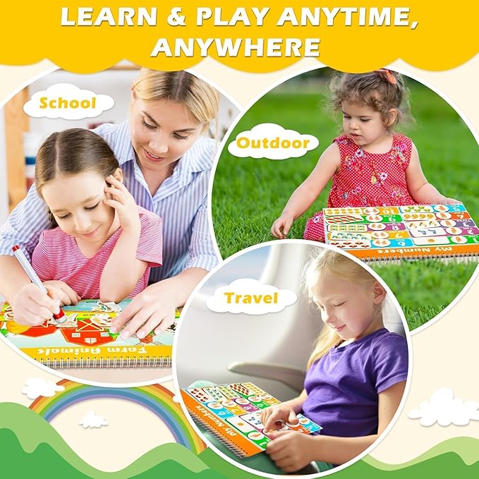Montessori Busy Book for Toddlers Ages 1-3, My Preschool Learning Activities Book, Montessori Educational Toy for Kids 3 Years Old Homeschool Birthday Christmas Travel Gifts