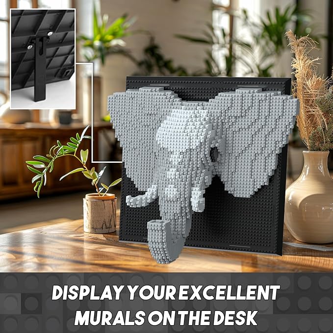 Elephant Micro Mini Building Block Sets for Adults, No Compatible with Lego, 3D Animals Wall Art Kits for Home Wall Decor & Table Display, Creative Toy Gifts for Kids Teens Boys Girls (1625 PCS)