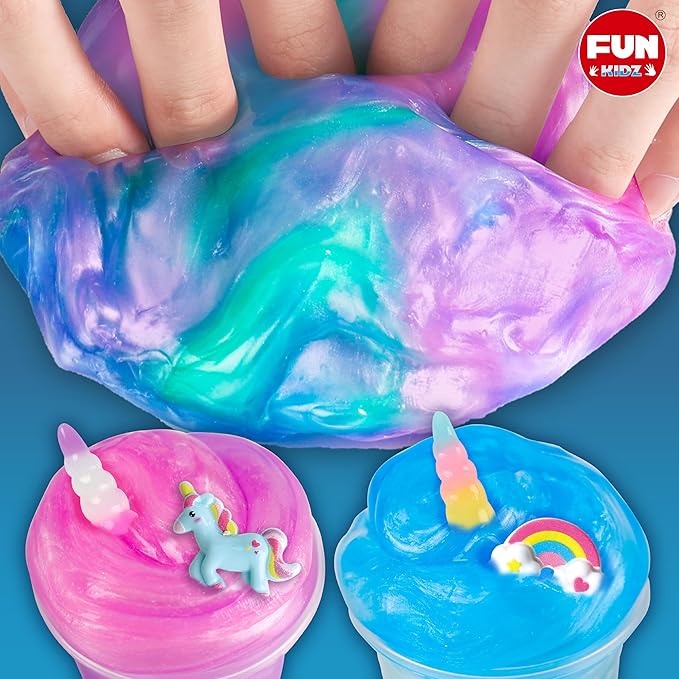 35.16 FL OZ Unicorn Slime for Girls 6-8, FunKidz 1040 ML Rainbow Glitter Premade Slime Toy 8 Packs Birthday Party Gifts for Kids