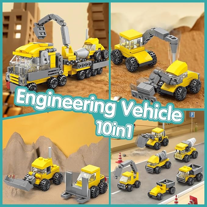Sawaruita 30Pack Mini Cars Building Blocks Party Favors for Kids - Small Fire Truck,City Police Car,Construction Vehicle for Birthday Goodies Bag Filling, Classroom Prizes for Boys 6-12