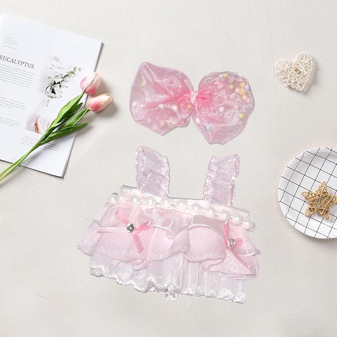 17cm Doll Clothes Wedding Dress Accessories Premium Fashion Outfit for 17cm Dolls (NO Doll)(Wedding Dress/Bow)