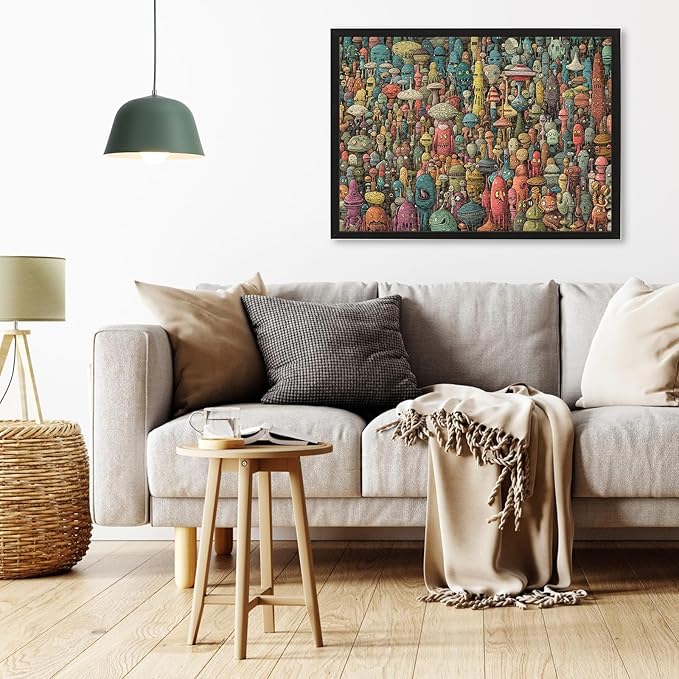 Dense Monster Jigsaw Puzzles for Adults 1000 Pieces, Brain Challenging Shaped Puzzle for Game Night, Family, Friends, Puzzle Size is 26.6 x 19.2