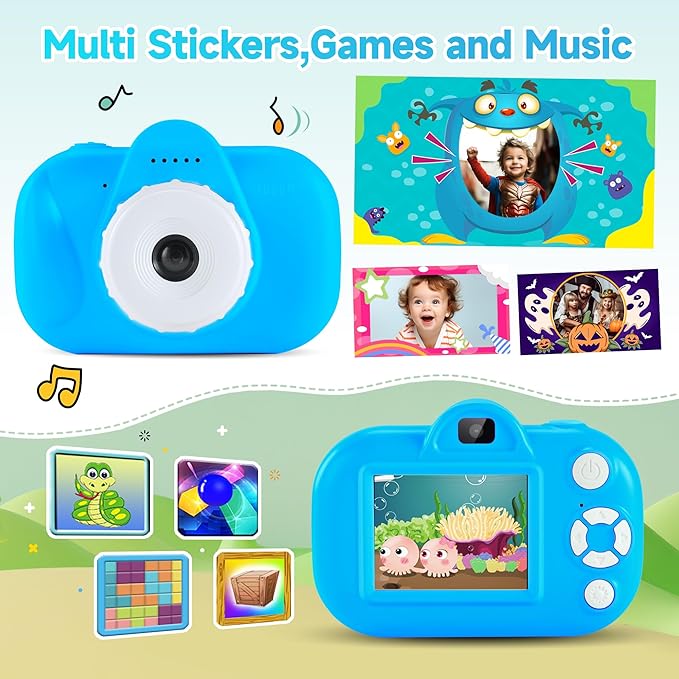 Toddler Camera Kids Camera Christmas Birthday Toy Gifts for Kids Age 3 4 5 6 7 8, Blue