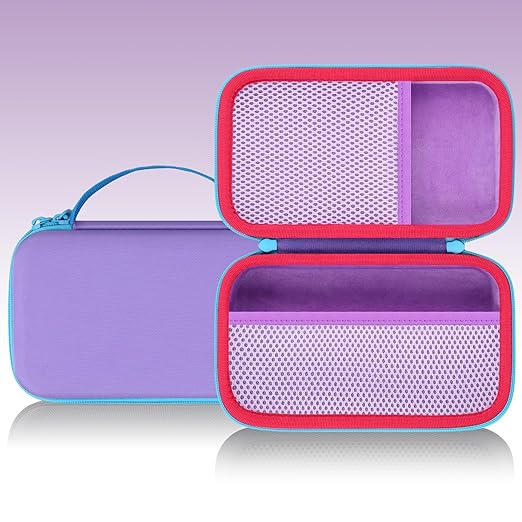 co2CREA Storage Organizer Case for 3D Printing Pen Set, Hard Case Compatible with SCRIB3D P1/Advanced, MYNT3D Super/Advanced, 3Doodler Start+/Flow/PRO and Filament Refill（Purple Case + Blue Zipper）