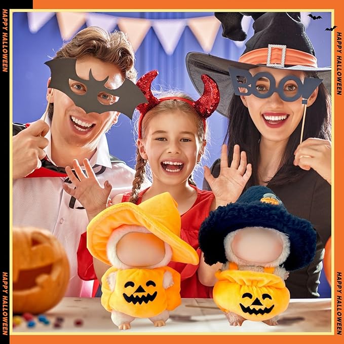 17cm Doll Clothes Set, Halloween Themed Costume, Pumpkin Outfit and Witch Hat for 6.7inch Dolls Suit, Cute Fashion Dress Up Clothes Accessories for 1st/2nd/3rd Gen Doll