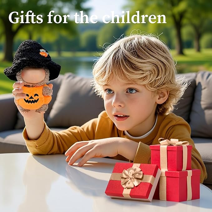 2025 New Halloween Doll Clothes, 2-Piece Clothes Outfit for Doll, Hat and Halloween Pumpkin Clothes Stylish Outfit for Spooky Costume Girls Boys Collectors (Pumpkin)