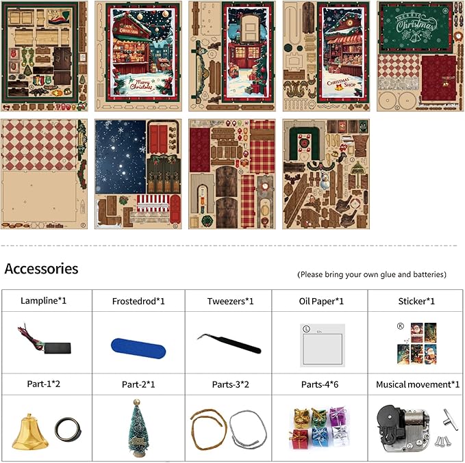 Domigard Book Nook Kit - DIY Miniature House Kit Bookshelf Decor 3D Wooden Dollhouses for Adults Teens LED Book Nook Kits for Adults Unique Birthday Christmas Gift for Family and Friends