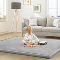 Baby Play Mat for Floor Tummy Time Nursery Muscle Area Playroom Rug Tatami Mat 6'7"x6'7" Memory Foam 1.3" Thick Crawling for Babies,Toddlers, Infants, Kids(Light Gray)