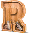 Wooden Letter Piggy Bank for Kids Larger Letter Piggy Bank for Boys and Girls Personalized Piggy Bank Initial Coin Bank Wood Kids Money Bank for Birthday and Festival