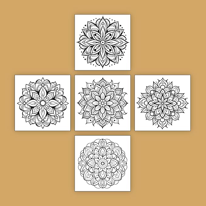 ArtPops Coloring Boxes – Pop-Up Pre-Printed Coloring Box Set – DIY Wall Art Kit for Teens & Adults – Eco-Friendly, Easy to Hang, No Frame Needed – 5-Pack, Mindful Mandalas