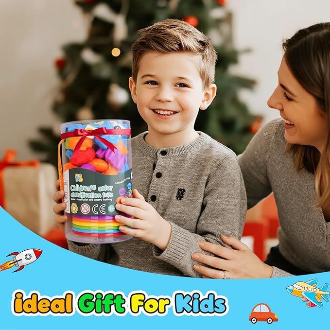 Counting Transport Matching Game with Sorting Cups, Sensory Sorting Colors Counting Toys with Games Dice, Montessori Training Preschool Educational Learning Toy Gifts for Toddlers Kids 3 4 5 6 +