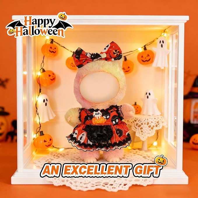 Halloween Doll Clothes for Labubu, Dolls Outfit Set for 17cm (6-6.7 inch) Dolls - Dress Up Set for Labubu Costumes & Accessories | Gift for Any Occasions | Doll Not Included (Halloween Bow)