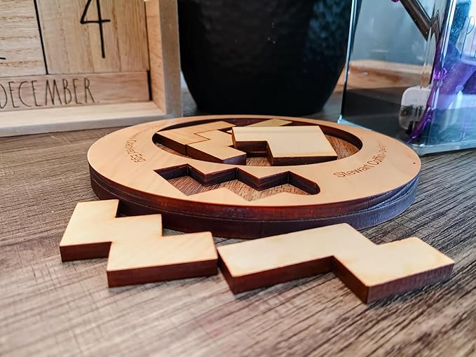 Difficult Puzzle for Adults - The Cracked Egg - 7 Piece Wood Brain Teaser Made in The USA from Creative Crafthouse