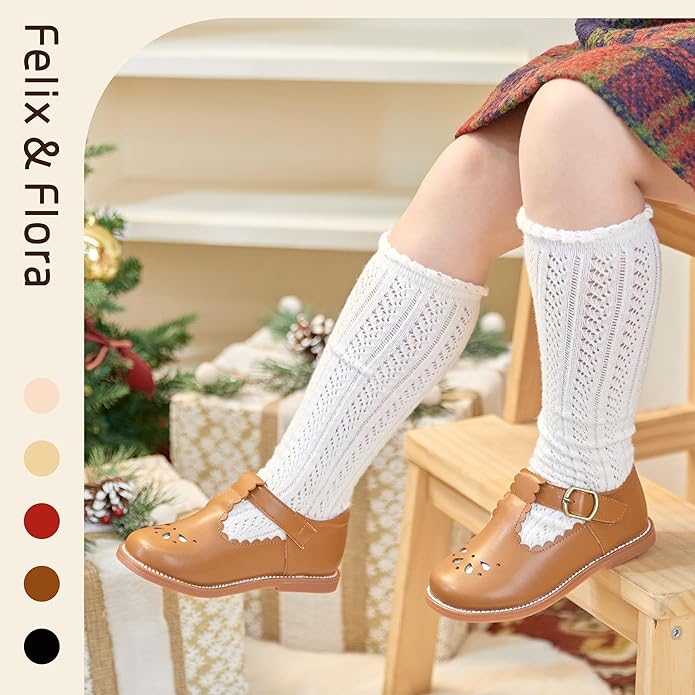 Felix & Flora Toddler Little Girl Mary Jane Dress Shoes - Ballet Flats for Girl Party School Shoes