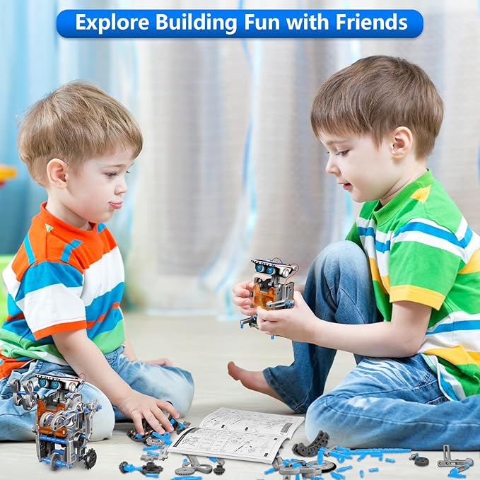 13-in-1 Solar Robot Toys for Ages 8 9 10 11 12 Year Old Boys Girls, STEM Science Kits for Kids Age 8-12, Building Experiments Robotics Kit STEM Projects for Kid Christmas Birthday Gifts (Gray)