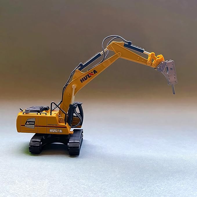Gemini & Genius Drill Excavator Heavy Duty Construction Site Vehicle Toys 1：60 Scale Diecast Digger and Driller Engineering Dump Truck Collectible Alloy Model Toys for Kids and Decoration for House