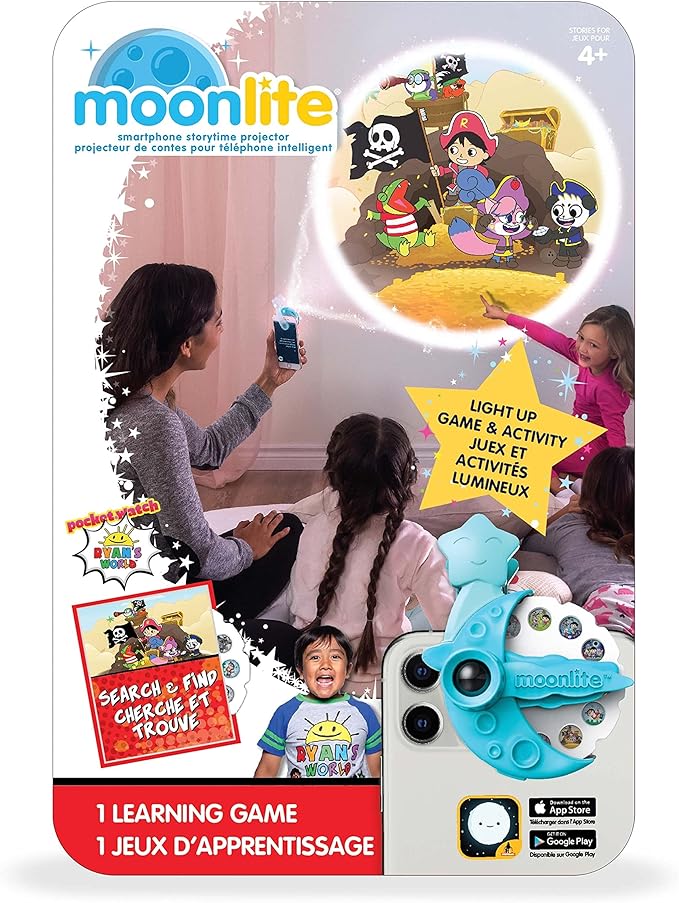 Moonlite Storytime - Ryan's World - Search & Find - A Magical Way to Read Together - Projector Sold Separately - Digital Story w/ Sound FX - Learning Gifts for Kids Ages 1 Year & Up