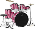 Best Choice Products 5-Piece Full Size Complete Adult Drum Set w/Cymbal Stands, Stool, Drum Pedal, Sticks, Floor Tom - Pink Sparkle
