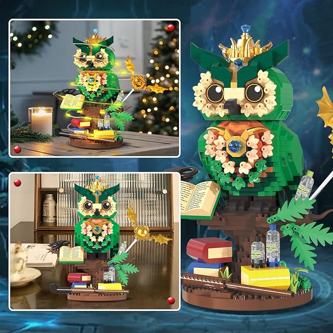 Magic Harry Owl Building Sets for Adults, 1122PCS Mini Bricks NO Compatible with Lego Owl, Collectible Home Decor and Office Art Potter Fun Bird, Animals Model Toys for Kids Boys Girls 14+