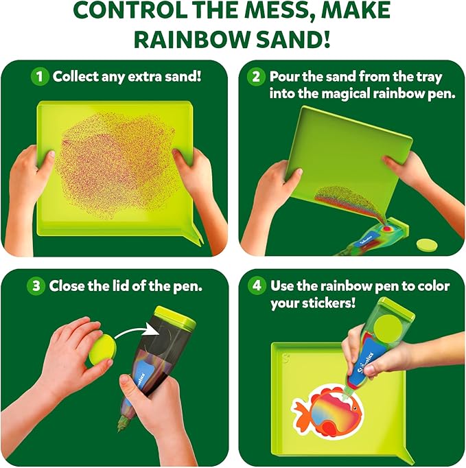 Skillmatics Sand Art Activity - Mess-Controlled DIY Animal Craft Kit with 50+ Colorful Stickers, Creative Arts & Crafts for Kids, Fun Hands-On Activity, Christmas Gifts for Ages 4, 5, 6, 7, 8, 9, 10
