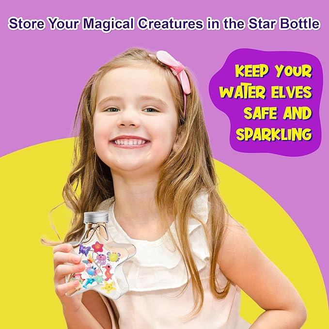 Kiditos Magic Water Elf Toy Kit–Squishies for Kids,12 Gels+10 Molds&1 Bottle, Magic Gel Water Pets Sensory Toy, Fun DIY Craft Kit & Refill, Party Favors, Birthday & Christmas Gifts for Kids Ages 3+