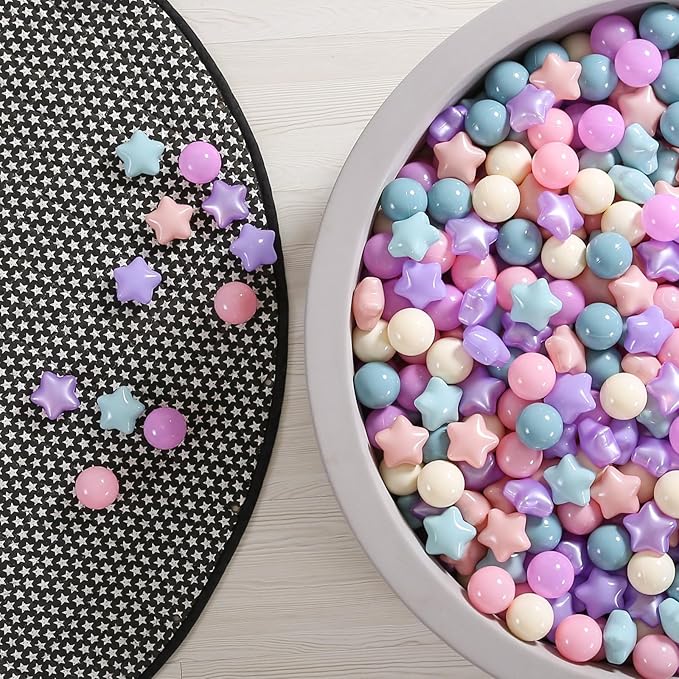 GOGOSO Ball Pit Balls for Toddlers Phthalate-Free BPA-Free Non-Toxic Crush Proof Soft Plastic Play Balls Baby Kids Shape Tent Pool Playhouse Playpen Party Decor,Pink+Purple+Blue,100PCS
