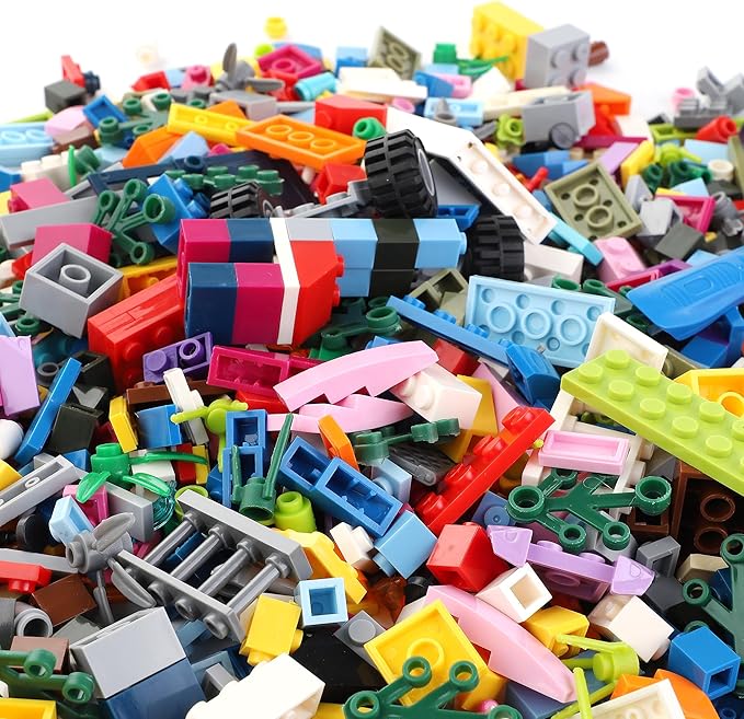 Liberty Imports 1000 PCS Bucket of Mini Building Bricks Playset with Base Plates, 16 Color Classic and Pastel Mix Blocks Set in Carrying Case, Tight Fit and Compatible with All Major Brands