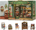 Cutefun Book Nook Kit - DIY Miniature House Dollhouse Kit, Book Nook Kits for Adults, Bookshelf Insert Bookend with LED Light for Teens and Adults (Blossom Florists)