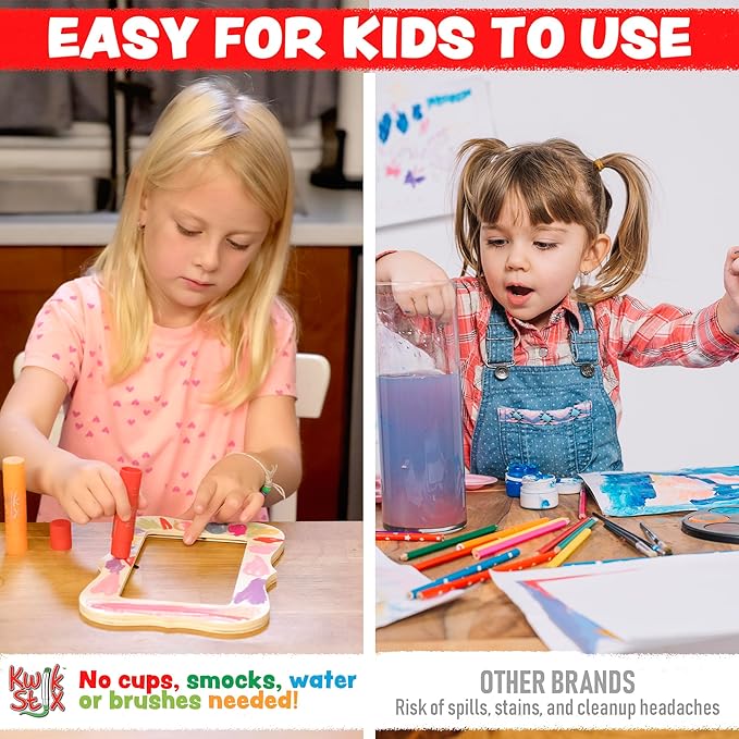 Kwik Stix Solid Tempera Paint Sticks – 12 Pack of Purple – Same Color Washable, Quick Dry (90 Seconds), ASTM Certified, Non-Toxic, Allergen-Free Kids & Toddler Art Supplies for Home, School & Crafts