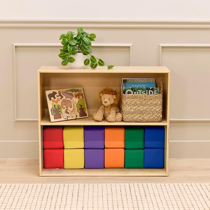 Mosaic Toddler Building Cubes, Foam Blocks, Assorted, 12-Piece