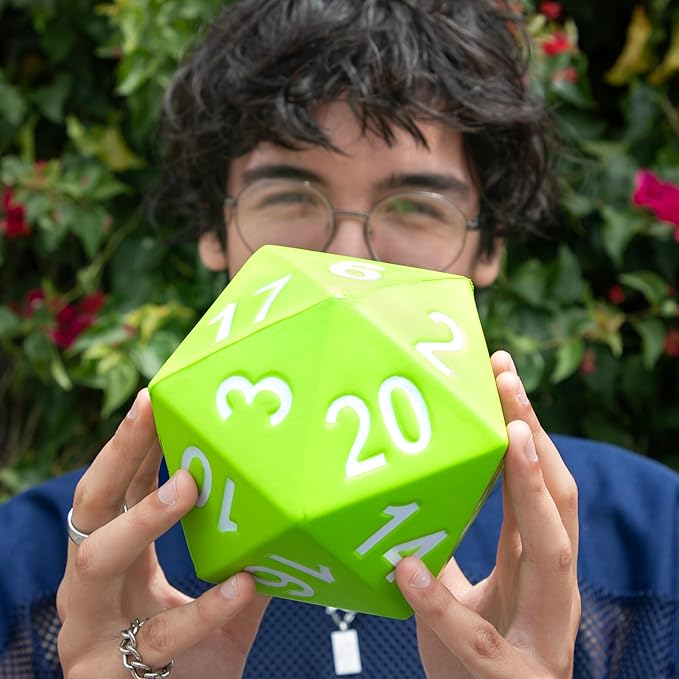 KESS Giant D20 Foam Dice: Oversized 20-Sided Dice for RPG and Collectors - 6 Vibrant Colors, Perfect for Outdoor Fun in Backyard, Pool, Beach. Ages 6+ (Blue)
