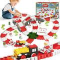 MOONTOY Track Car Toys for Kids, 233 PCS Construction Race Tracks Christmas Train Set, Assembled Light Up Railway Track Toddler Toys, Christmas Birthday Gifts for Boys and Girls Age 3 4 5 6 Year Old