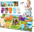 Toddler Learning Toys for 2 3 4+ Year Olds, Counting, Matching & Sorting Montessori Toy with Farm Animals, Playmat, Finger Puppets, Shape Keys and House, Easter Christmas Birthday Gift for Boys Girls