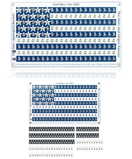 SMD Practice Kit Soldering Skill Training Project,Yidab SMT Electronic Components DIY Kit American Flag 6.8X10.8cm (03XGQ01)