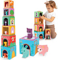 Play Brainy Farm Animal Sorting and Stacking Toys for Toddlers Ages 1-3 - 6 Sets of Animal Stacking Blocks Toddler Toys for Girls and Boys for Preschool Concepts & Early Learning Baby Gifts