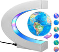 Magnetic Levitating Globe with LED Light, Cool Tech Gift for Men Father Boys and Girls, Birthday Gifts for Kids, Floating Globes World Desk Gadget Decor in Office Home Display (Silver)