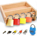 Montessori Lock and Key Toy Set for Toddlers, Educational STEM Lock Toys Matching Games Set with Wooden Tray for 3-5 Year Old Kids