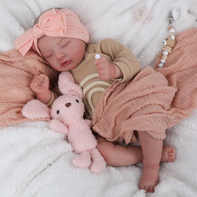 CHAREX Realistic Newborn Baby Dolls - 20 Inch Sleeping Soft Reborn Doll, Handcrafted Weighted Newborn Doll, Toys for Ages 3 and Up
