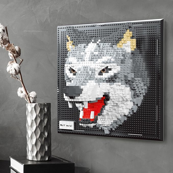 Wolf Micro Mini Building Block Sets for Adults, No Compatible with Lego, 3D Animals Wall Art Kits for Home Wall Decor & Table Display, Creative Toy Gifts for Kids Teens Boys Girls (2214 PCS)