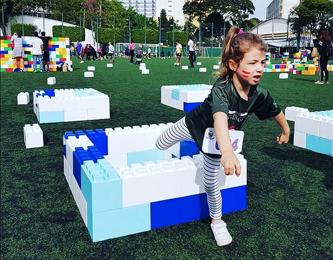 EverBlock 12' x 6' Full Size Plastic Modular Bulk Pack | Giant Building Blocks | Easy to Connect & Reuse | Indoor & Outdoor Use | Build Displays & Structures | Light Blue